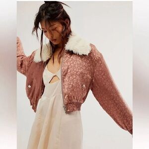 FREE PEOPLE Crafted Floral Bomber Jacket NWOT